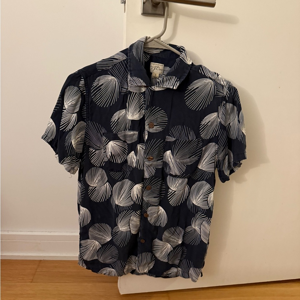 J. Crew: Men’s Navy/White short sleeve shirt